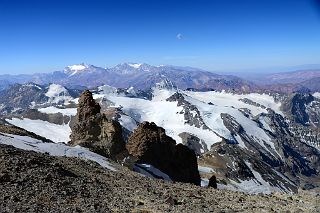 16 Cerro Bonete North, Cerro Zurbriggen, Cupola de Gussfeldt, Cerro Reichert, La Mano, Cerro Link With La Mesa, Mercedario, Alma Negra, Ramada Beyond From Aconcagua Camp 3 Colera.jpg